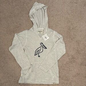 Garb brand, thin hooded long sleeve shirt with pocket.